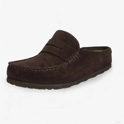 OwenGrid Men's Suede Cork Footbed Mule Loafers