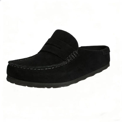 OwenGrid Men's Suede Cork Footbed Mule Loafers