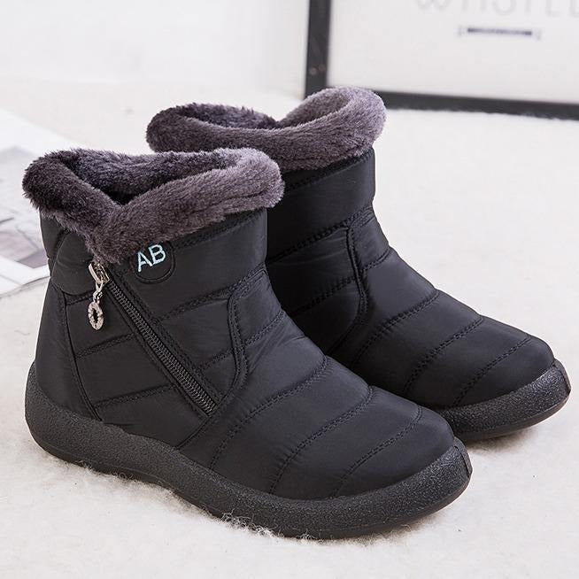 Womens Warm Fur Lined Winter Waterproof Ankle Boots