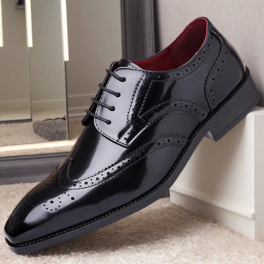 OwenGrid Men’s Wingtip Oxford Brogue Detailing Dress Shoes