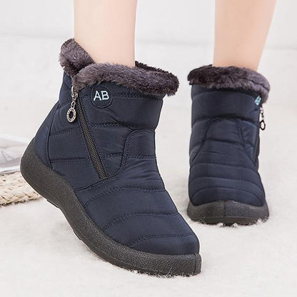 Womens Warm Fur Lined Winter Waterproof Ankle Boots