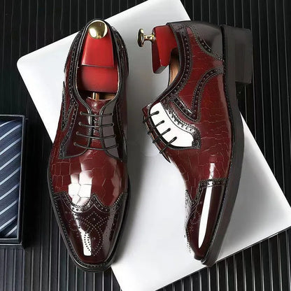 OwenGrid Men's Genuine Leather Handcrafted Luxury Oxford Shoes