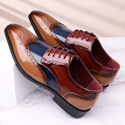 OwenGrid Men’s Wingtip Oxford Brogue Detailing Dress Shoes