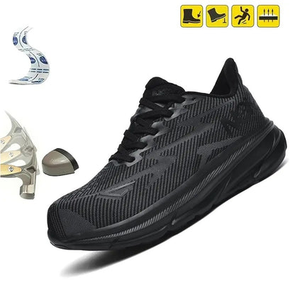 OwenGrid Men’s Outdoor Anti‑Puncture Safety Work Shoes