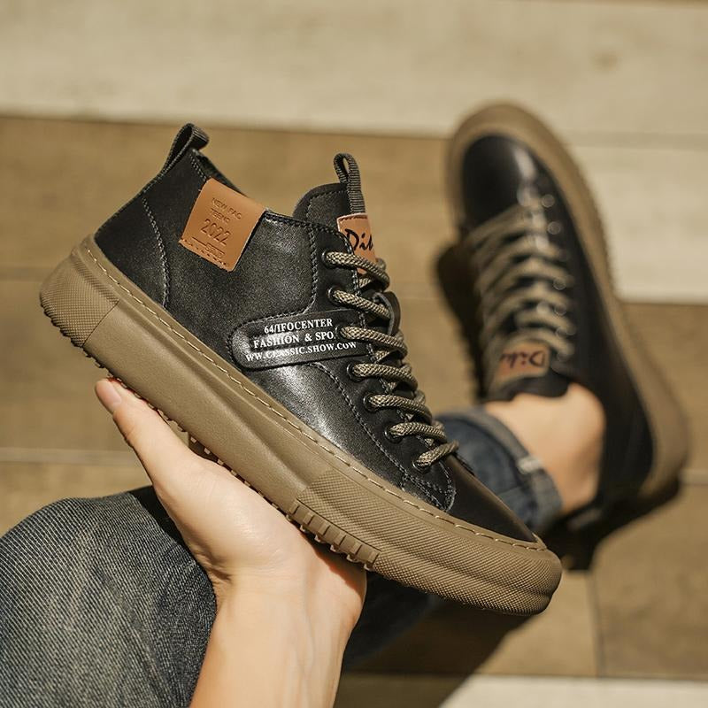 OwenGrid Men's Lace-Up Casual Fashion Mid-Top Sneakers