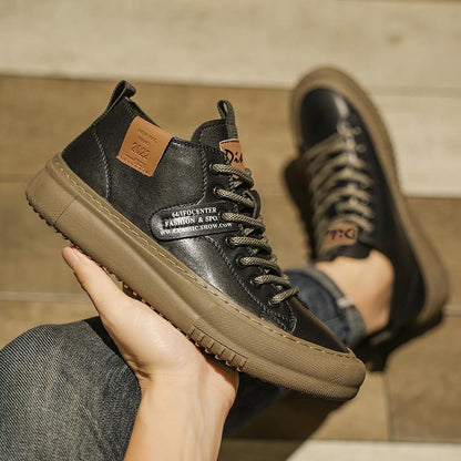 OwenGrid Men's Lace-Up Casual Fashion Mid-Top Sneakers