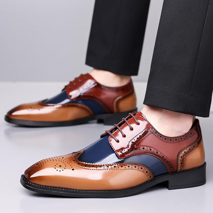 OwenGrid Men’s Wingtip Oxford Brogue Detailing Dress Shoes