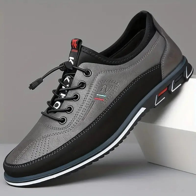 OwenGrid Men's Versatile Soft-soled Casual Leather Shoes