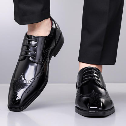 OwenGrid Men’s Wingtip Oxford Brogue Detailing Dress Shoes