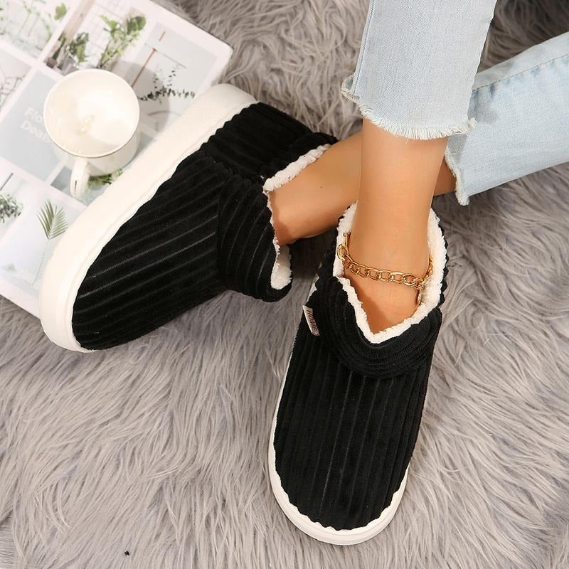 Plush Warm Indoor Outdoor Ankle Bootie Memory Foam Anti-Slip Shoes