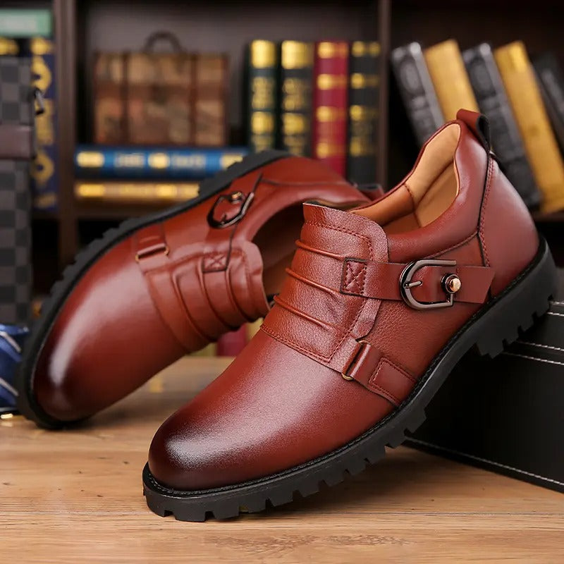 OwenGrid Men's Fashion Metal Decorative Buckle Height Shoes