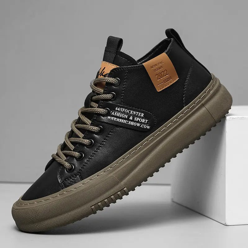 OwenGrid Men's Lace-Up Casual Fashion Mid-Top Sneakers
