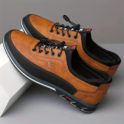 OwenGrid Men's Versatile Soft-soled Casual Leather Shoes