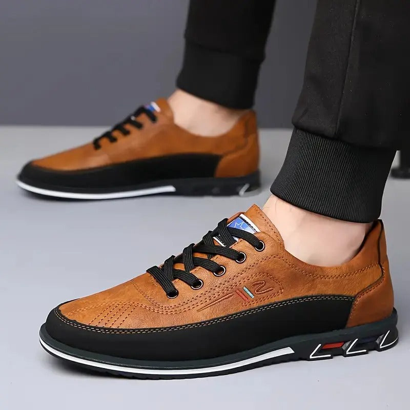 OwenGrid Men's Versatile Soft-soled Casual Leather Shoes