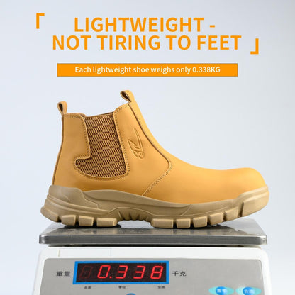 OwenGrid Men's Safety Work Boots Steel Toe Waterproof Anti Impact And Anti-Puncture