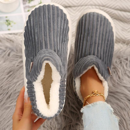 Plush Warm Indoor Outdoor Ankle Bootie Memory Foam Anti-Slip Shoes