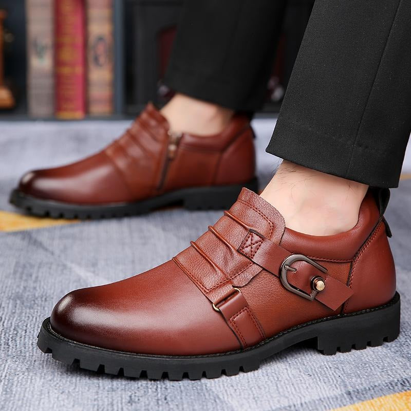 OwenGrid Men's Fashion Metal Decorative Buckle Height Shoes