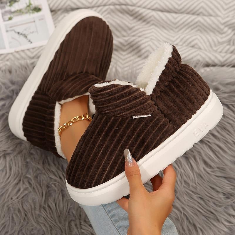 Plush Warm Indoor Outdoor Ankle Bootie Memory Foam Anti-Slip Shoes