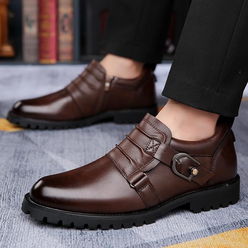 OwenGrid Men's Fashion Metal Decorative Buckle Height Shoes