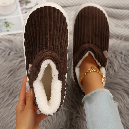 Plush Warm Indoor Outdoor Ankle Bootie Memory Foam Anti-Slip Shoes