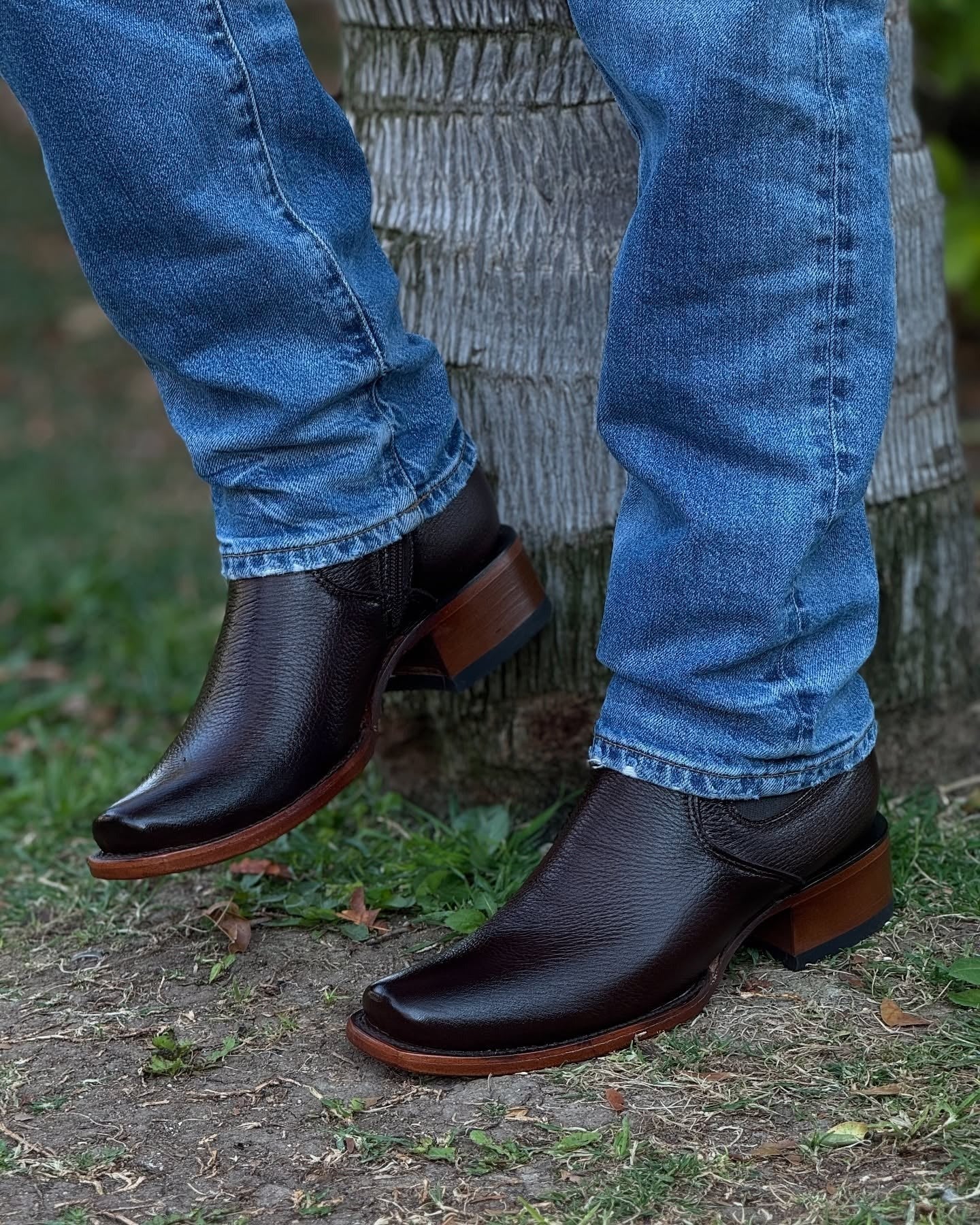 Men's New Model Original Deerskin Cowboy Boots