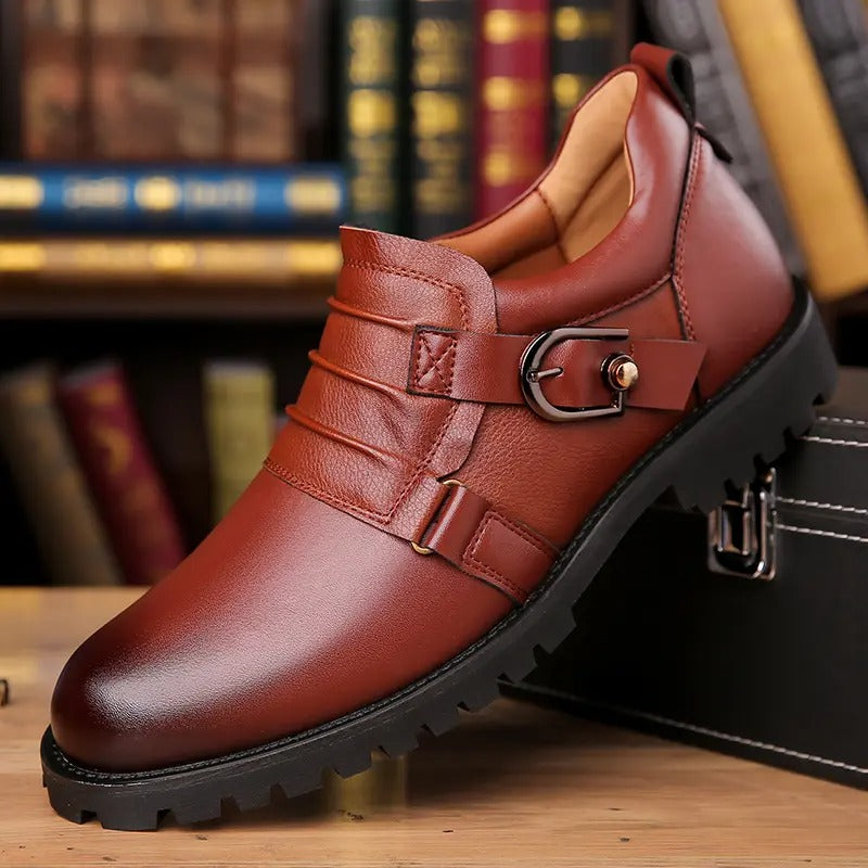 OwenGrid Men's Fashion Metal Decorative Buckle Height Shoes