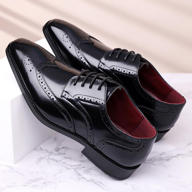 OwenGrid Men’s Wingtip Oxford Brogue Detailing Dress Shoes