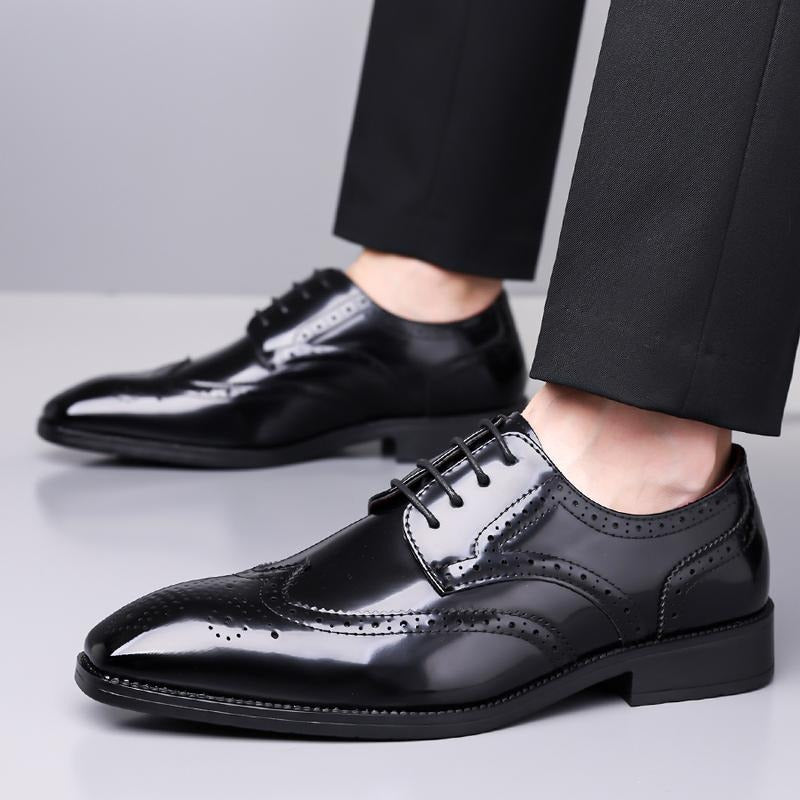OwenGrid Men’s Wingtip Oxford Brogue Detailing Dress Shoes