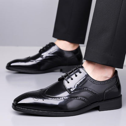 OwenGrid Men’s Wingtip Oxford Brogue Detailing Dress Shoes
