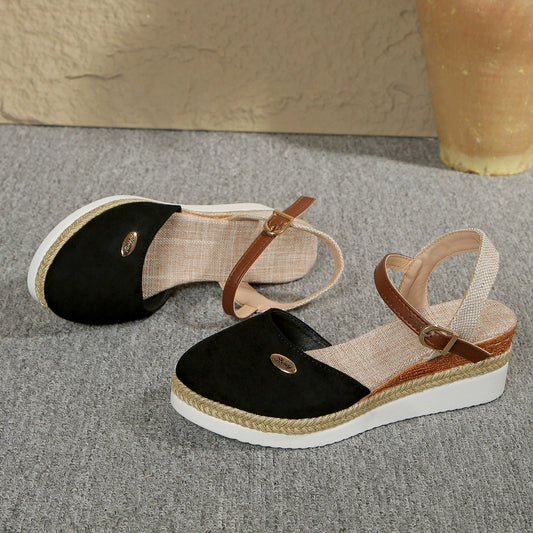 OwenGrid Women's Wedge-buckle Roman Sandals