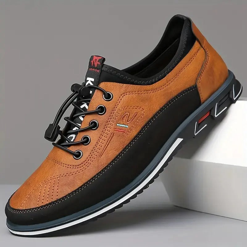 OwenGrid Men's Versatile Soft-soled Casual Leather Shoes