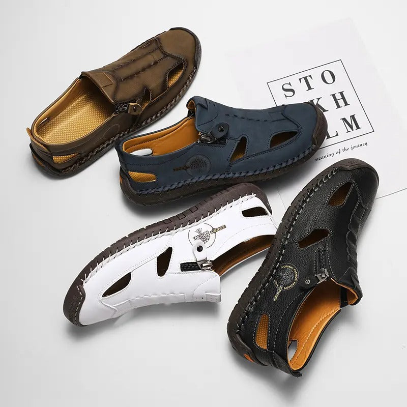 OwenGrid Men's Stitched Slippers Outdoor Sandals