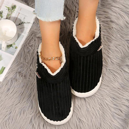 Plush Warm Indoor Outdoor Ankle Bootie Memory Foam Anti-Slip Shoes