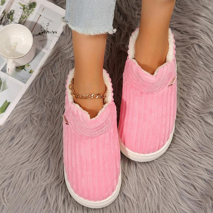 Plush Warm Indoor Outdoor Ankle Bootie Memory Foam Anti-Slip Shoes