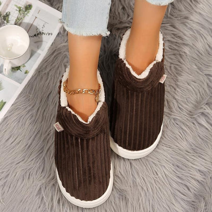 Plush Warm Indoor Outdoor Ankle Bootie Memory Foam Anti-Slip Shoes