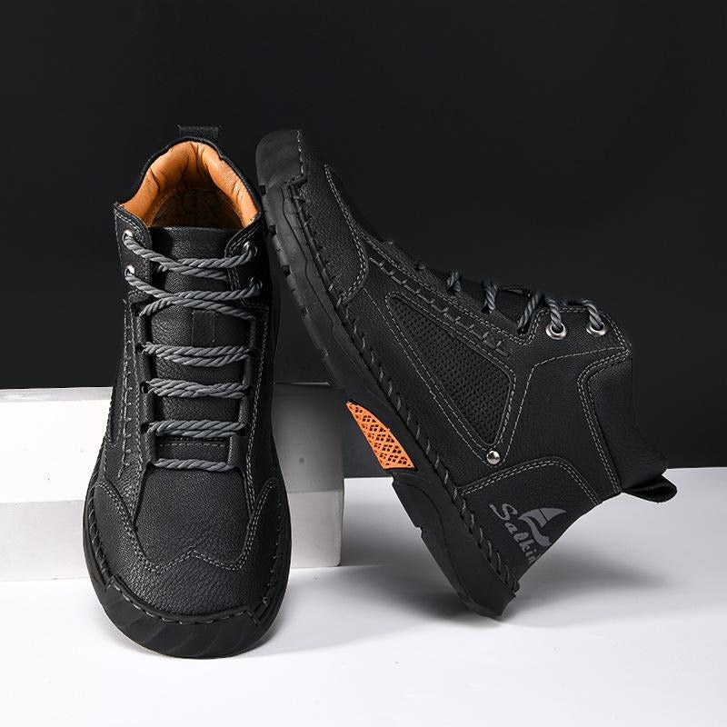 OwenGrid Men's Suede Handcrafted Stitching Casual Shoes