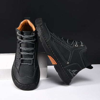 OwenGrid Men's Suede Handcrafted Stitching Casual Shoes