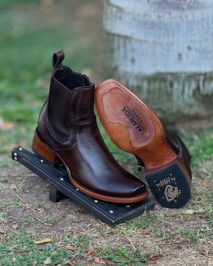 Men's New Model Original Deerskin Cowboy Boots