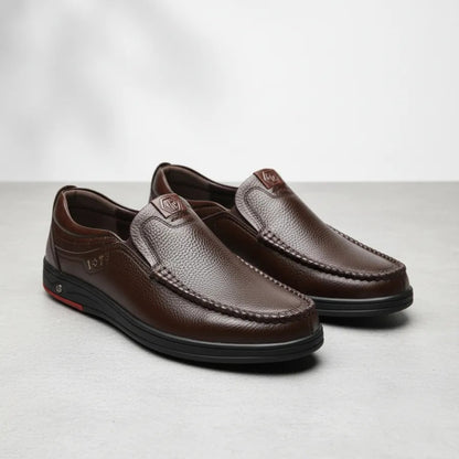 OwenGrid Men's Genuine Leather Soft Insole Casual Business Slip On Loafers