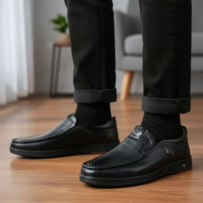 OwenGrid Men's Genuine Leather Soft Insole Casual Business Slip On Loafers