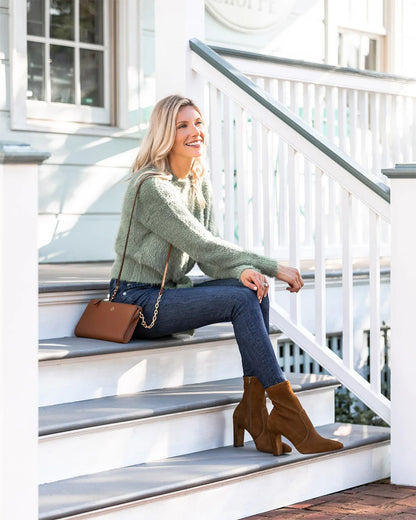 Autumn Women's Pointed Suede Chunky Heel Ankle Boots