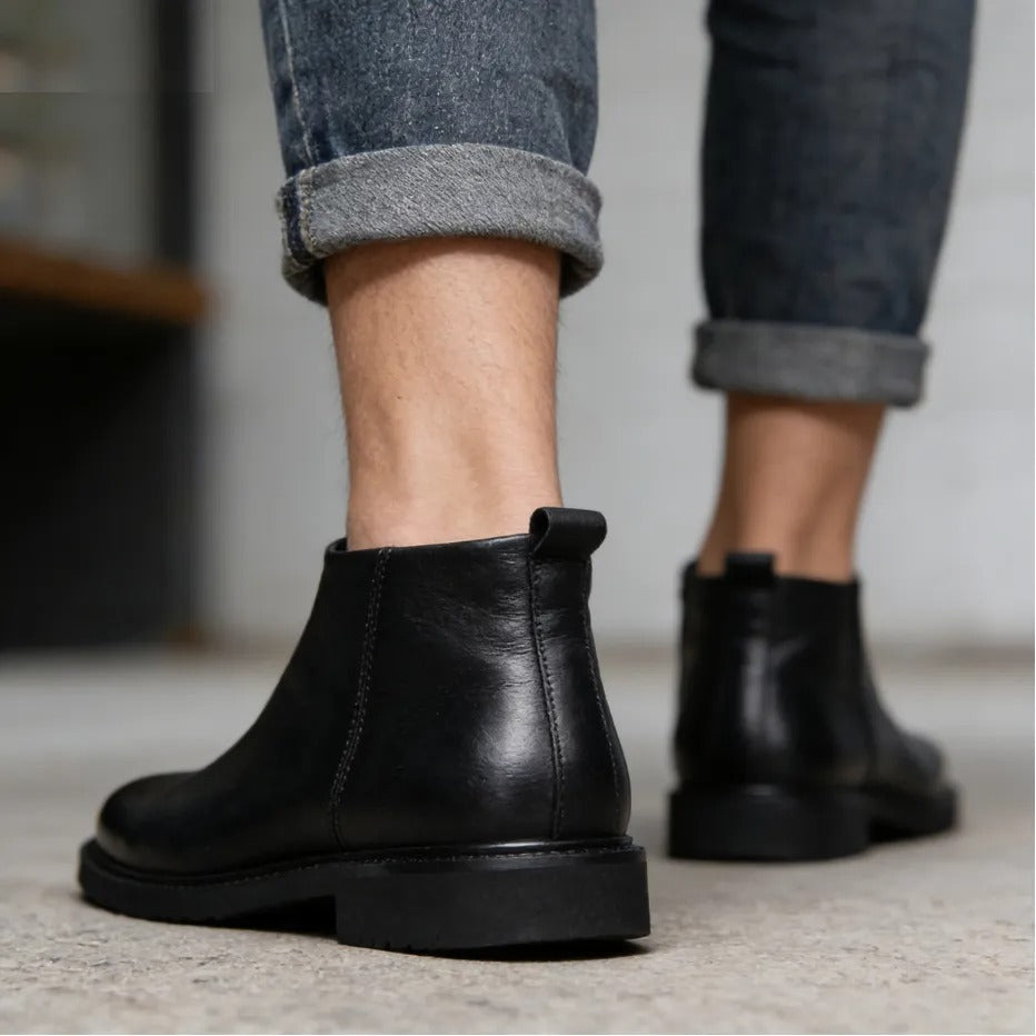 OwenGrid Men's New Comfortable Non Slip Chelsea Leather Shoes