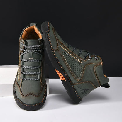 OwenGrid Men's Suede Handcrafted Stitching Casual Shoes