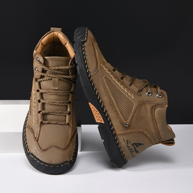 OwenGrid Men's Suede Handcrafted Stitching Casual Shoes