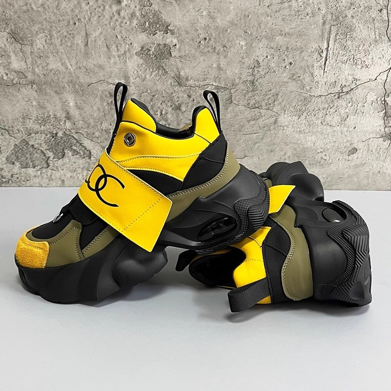 OwenGrid Men's Platform Trendy Rubber Sole Heightening Shoes