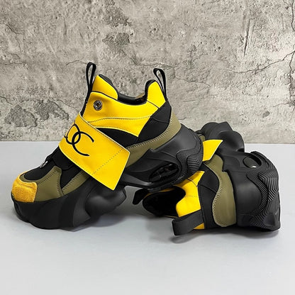 OwenGrid Men's Platform Trendy Rubber Sole Heightening Shoes
