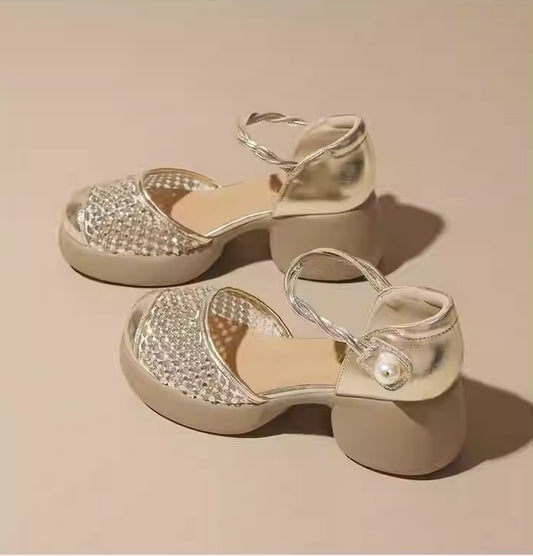Women's Rhinestone Hollow Closed Toe Sandals