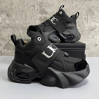 OwenGrid Men's Platform Trendy Rubber Sole Heightening Shoes