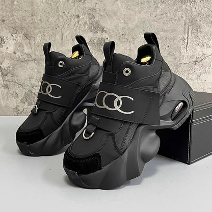 OwenGrid Men's Platform Trendy Rubber Sole Heightening Shoes