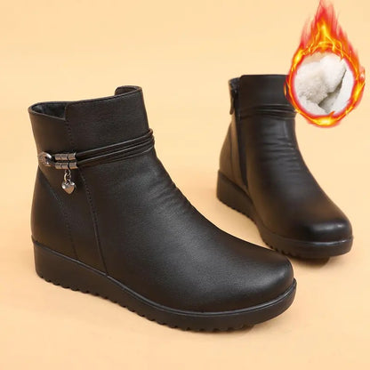 Women's Fur Lining Side Zipper Warm Ankle Boots